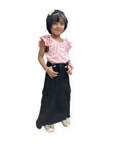 Skirt cargo Denim for girls Available stock(4y-12y)