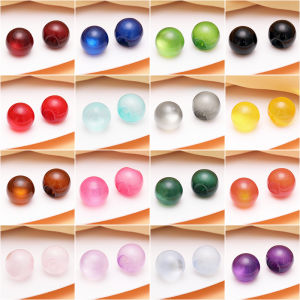 Retro Cheongsam Button Resin Fake Jade Small round Bead Offcenter Hole Chinese Traditional Costume Hanfu Dress Pearl Ball Button