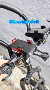 Đèn Pha Xe Đạp Siêu Sáng Chống Nước Có Sạc Điện USB Kèm Giá Đỡ Điện Thoại Và Còi Xe Đạp Hỗ Trợ Sạc Lại Điện Thoại Khẩn Cấp - KAVI