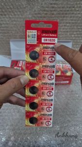 Vỉ 5 viên pin CR1620 / CR 1620 3volt Maxell Lithium mẫu mới - Made In Japan