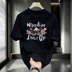 Áo Thun Cotton Tay Ngắn Mùa Hè Phong Cách Hong Kong Thường Ngày Thời Trang in Họa Tiết Cổ Tròn Rộng Rãi Đa Năng Áo Thun Nam