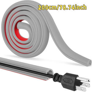 Floor Cord Cover Self-Adhesive Cord Protector Extension Wiring Duct Protector Electric Wire Slot Cable Conceal