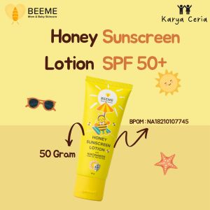 Beeme Honey Sunscreen Lotion SPF 50+ 50 gram With Niacinamide Tabir Surya Untuk Anak Bayi