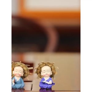 Tượng chú tiểu tứ Khôngchú tiểu gõ mõđể xe ô tô trang trí nhà cửa giữ tâm thanh tịnh trước cuộc sống hiện đại xô bồ GALIT4576