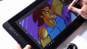 HUION Drawing Tablet Kamvas Pro 16 Pen Tablet Display Tilt Battery-Free Stylus Full-Laminated 8192 Pen Pressure Compatible with Chromebook Windows Mac and Linux