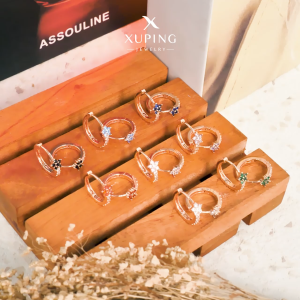 Xupung Anting Klip Lapis Emas Motif Bunga Mata Gemma Cantik 0161250120