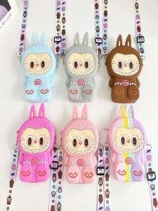 2025 New Childrens Silicone Coin Purse Cartoon Cute Crossbody Bag for Travel Versatile Matching Accessories Drawstring Design