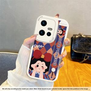 Cartoon Snow White Strap Phone Case for VIVO IQOO 15 12 13 10Pro 11S 8 Female High-End Sensation S Support 7 Soft Silicone 9 Anti-Fall