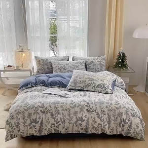 4in1 Bedding Set Floral Single Queen King Size with Pillow Case Comforter Cover Bed Sheet Duvet Cover Home Decor