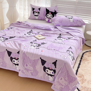 Dansunreve ห่มเย็นได้ ผ้าฝ้ายผ้าฝ้ายบางผ้านวม Sanrio Series Kuromi/Kitty/Cinnamoroll ผ้าห่มเครื่องปรับอากาศผ้านวมผ้านวม 3ฟุต/5ฟุต/6ฟุต