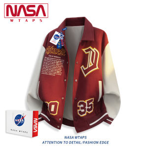 NASA WTAPS | Áo Khoác Nam Size Lớn Thêu Phối Màu Đỏ