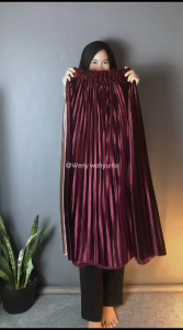 Rok plisket beludu panjang mayung velvet premium S to XXL