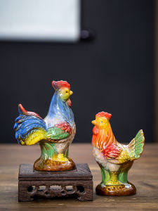 Cute Creative Rooster Small Ornaments Ceramic Home Study Bookshelf Tea Table Office Desk Surface Panel Small Ornament Decorations