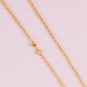CHOW SANG SANG 周生生 999.9 24K Solid Gold Twist Link Chain Necklace for Women & Men 47cm 95492N Price-by-Weight Approx. 5.24g Gold