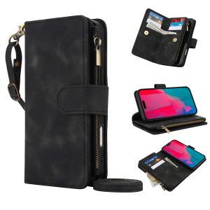 Card Case For iPhone15 16 17 Pro Max With Diagonal Strap lanyard Coin Purse Case Mobile Phone Shell With Card Holder Casing Cases Wallet Bag Cases For iPhone 14 Pro Max 13 12 11 promax X XS XR 14 15 16 Plus 15pm 16E 17 Air Flip Leather Cover With Rope