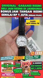 CASIO ORIGINAL - CASIO Standard MTP-V006L-7B - Jam Tangan MEN - Black White - Strap Kulit - Jam dunia JD16ST MTP V006L 7B 7B 7