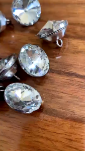 50Pcs Crystal Upholstery Buttons 22MM Crystal Diamond Buttons For Home Textile Sofa Clothing