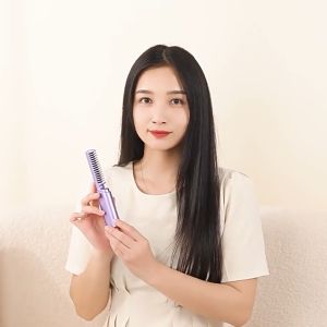Portable Mini Wireless Hair Straightening Comb: Negative Ion Hair Straightener for Students