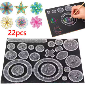 22pcs Spirograph Drawing Toys Set Geometric Ruler Mathematical Roulette Drawing Tools Learning Painting Puzzle Toys Art Tool