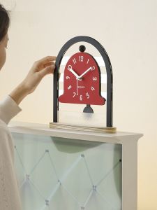 Mandelda Living Room Decorative Clock Creative Tabletop Display Wooden Handcrafted Home Decoration Item Entrance Hall Ornament