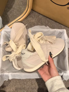 Leather Thick Bottomed Ballet Style Training Shoes Womens Casual Sports Agan Shoes Versatile Flat Shoes Rubber Outsole