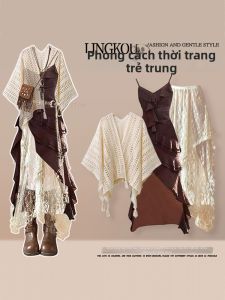 NUMEN BUTTON | Bộ Đầm Voan Phong Cách Bohemian Kích Cỡ Lớn