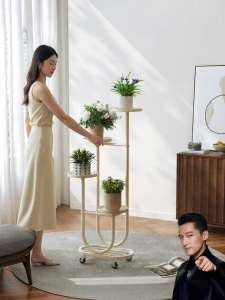 OUQI | Metal Plant Stand Simple Modern Indoor Outdoor Shelving