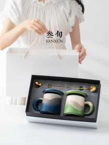 SANXUN | Tea Ceramic Mugs for Couples 1 Pair