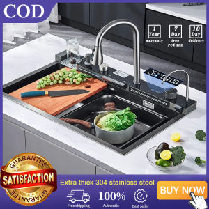 Kitchen sink 304 stainless steel sink thickness 4.0MM household sink with pull-out faucet single sink