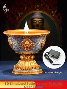 ZANGCUN | Charging LED Desk Lamp with Butter Lamp and Lotus Design