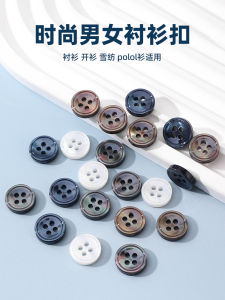 Áo Sơ Mi Nam Cao Cấp Thời Trang Thường Ngày Tay Ngắn Nút Cổ Polo Hình Chữ Nhật Nhỏ Hình Tròn Phụ Kiện May Vá