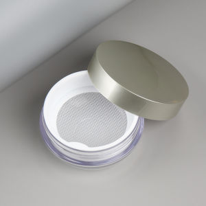 Portable Elastic Net Powder Sponge Storage Box round Shape Cosmetic Egg for Loose Powder Blush on Separate Packaging 30g