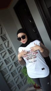 Kaos Oversize Kombinasi FASHION TOP Katun Combed 30s Atasan Oversize Wanita Lengan Kerut