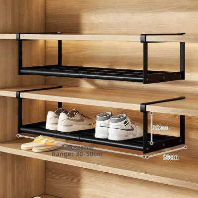 Extendable Space-Saving Layered Hanging Shoe Organizer