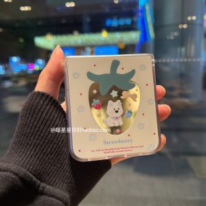 Strawberry Dog Mirror Foldable Protective Phone Case for Xiaomi Mixflip2 Huawei Pocket2 Samsung ZFlip765 Honor MagicV Flip2