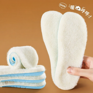 Thick Warmth Wool Childrens Shoe Insoles Adjustable