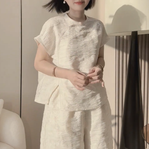 QINGNAER | Chinese Style Loose Short Sleeve Summer 2025 Comfortable Blouse