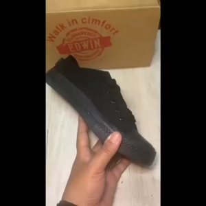Edwin EW2516 Kasut Sekolah Hitam Black School Shoe size 34-45 黑色校鞋