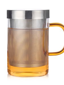 ชุดแก้วน้ำครึ่งแก้วแบบใหม่พร้อมกรองและฝาปิด ชุดแก้วน้ำสำหรับทำงาน ชุดแก้วน้ำสำหรับต้มชา ชุดแก้วน้ำแบบสร้างสรรค์