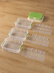 OutingSG® 1/2/3Tier Stackable Building Block Storage Box for Kids | Small Toy Organizer with Lid | Transparent Container