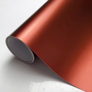 Premium Matte Satin Metallic Brown Vinyl Wrap Film Car Sticker Decal With Air Release Self Adhesive