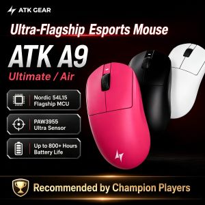 ATK | ATK Gaming Mouse DragonFly A9 Ultimate Air Wireless Mouse PAW3950 Ultra 42000DPI 750IPS 8KHz Ergonomic for Windows MacOs