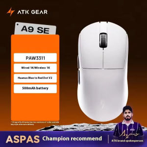 ATK | ATK Dragonfly A9 Series Wireless Mouse Tri Mode PAW3950 Nordic52840 8K 53g Lightweight Custom Laptop Gamer PC Gaming Mouse