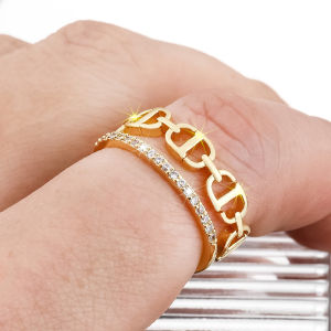 Pig Nose Accessible Luxury Cut Out Ring Buckle Cd Ring Women Ins Double Layer Open Index Finger Ring Niche Design High-End Customization