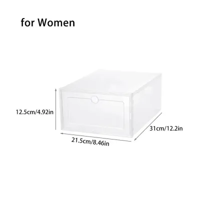 New Transparent Shoe Boxes Plastic Stackable Shoe Cases Dustproof Waterproof Shoes Organizers Household