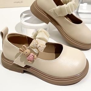 Giày Búp Bê Trẻ Em Phong Cách Anh Quốc Quai Nhún Đính Gấu Thỏ Xinh Xinh Dễ Thương Size 26-36