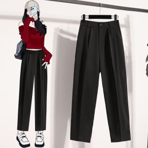 Plus Size Womens Casual Slim Leg Suit Pants 3/4 Length