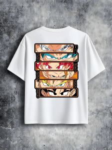 Bandai | Dragon Ball Goku Oversized Mens Short Sleeve T Shirt Anime Printed 2025 Summer Casual Cotton Streetwear Trendy Graphic Tee Tops