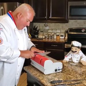 เครื่องลับมีดไฟฟ้า สองหัว ทั้งหยาบและละเอียด ยี่ห้อ F.Dick รุ่น RS-150 DUO จากประเทศเยอรมันนี