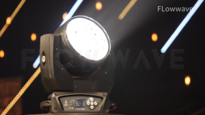 Flowwave【ไฟเวทีหัวหมุนความสว่างสูง 350W】19x15W ผสมสี RGBW | ควบคุมด้วย DMX512 และเสียง | สร้างบรรยากาศบาร์/KTV/ปาร์ตี้ได้เพียงคลิกเดียว
